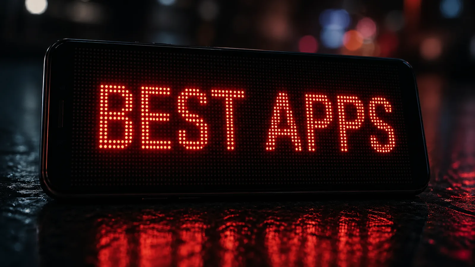 Smartphone showing a bright scrolling text message in fullscreen mode